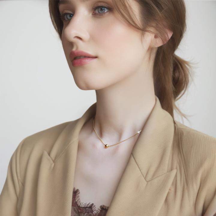 Round Bead Pendant Necklace For Party Jewelry Gift