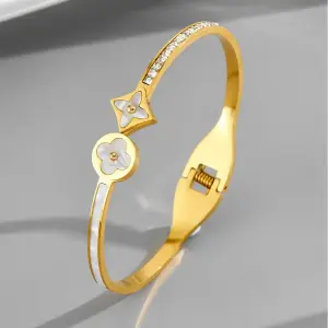 New Classic Round Roman Design Stainless Steel Gold Color Bracelet