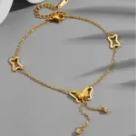 Fairy Butterfly Hollow Out Charm Anklets – Gold Plated PVD Elegant Woman's Statement