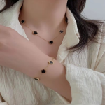 4 pieces - Charming Five-leaf Flower Jewelry Set