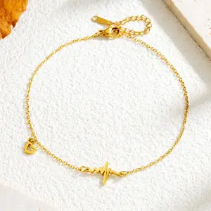 Gold Color Stainless Steel Anklet – Heart Charm Love Jewelry for Women