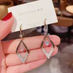 Korean Fashion Rhombus Crystal Earrings For Women Jewelry