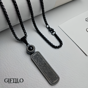 Ayat Al-Kursi Calligraphy Locket with Lans – Black Edition