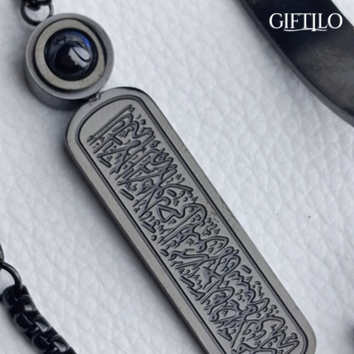 Ayat Al-Kursi Calligraphy Locket with Lans – Black Edition