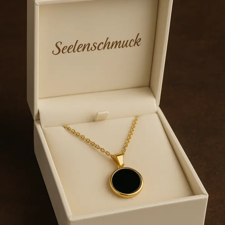 Mens Oval Round Pendent - Gold Edition