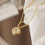 18K Gold Moon Pendant Necklace