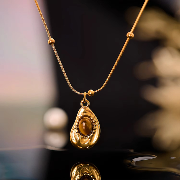 Tiger’s Eye Waterdrop Necklace
