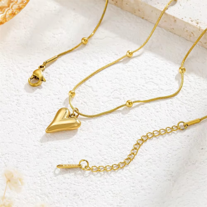 Punk Love Heart Charm Choker