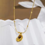 Tiger’s Eye Waterdrop Necklace