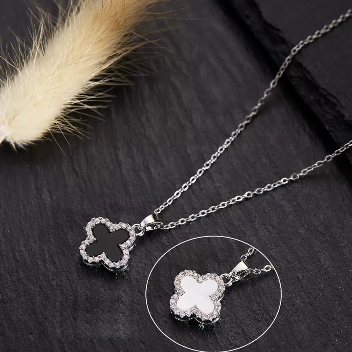 Four-Leaf Clover Sweater Necklace