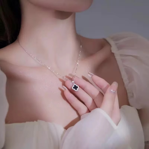 Four-Leaf Clover Sweater Necklace