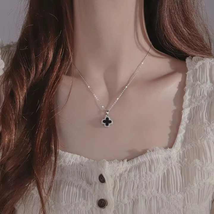 Four-Leaf Clover Sweater Necklace