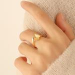 DLHP Elegant Cubic Zirconia Butterfly Ring – Adjustable Stainless Steel Open Ring for Women